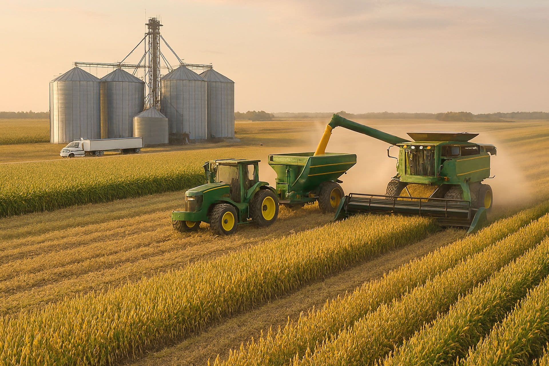 Plantação de soja e milho — portfólio de commodities da Agrovex Trading